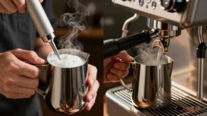 milk frother vs steam wand differences comparison points