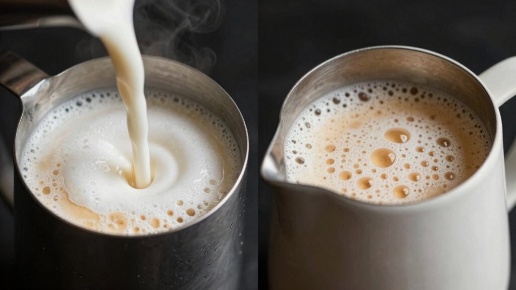 whole milk froths differently than oat milk