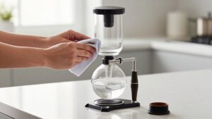 clean glass siphon coffee maker