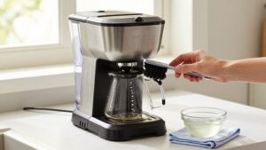 clean grinder coffee maker safely
