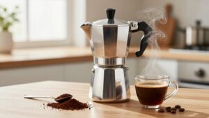 strong moka pot cafe coffee